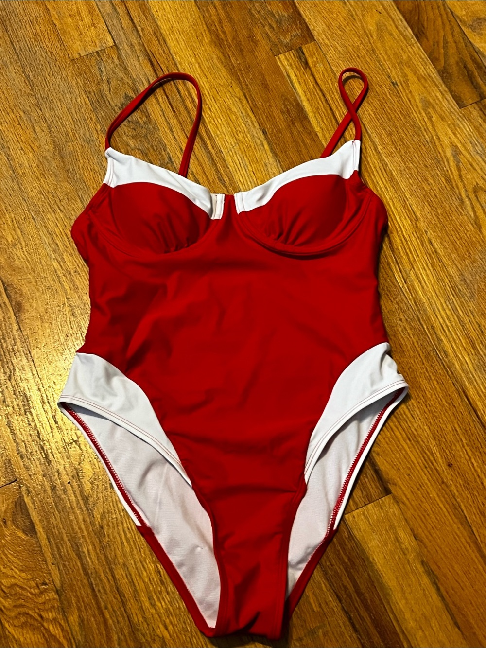 wild fable Red & White One-Piece Swim